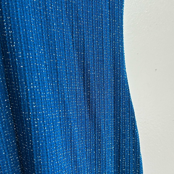 NWT 90s Blue Metallic Dress Heart and Soul Small Vintage Sleeveless Y2K USA Made - Picture 3 of 7